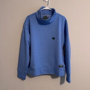 NWT L.L. Bean Sky Blue Ribbed Cowl-Neck Pullover